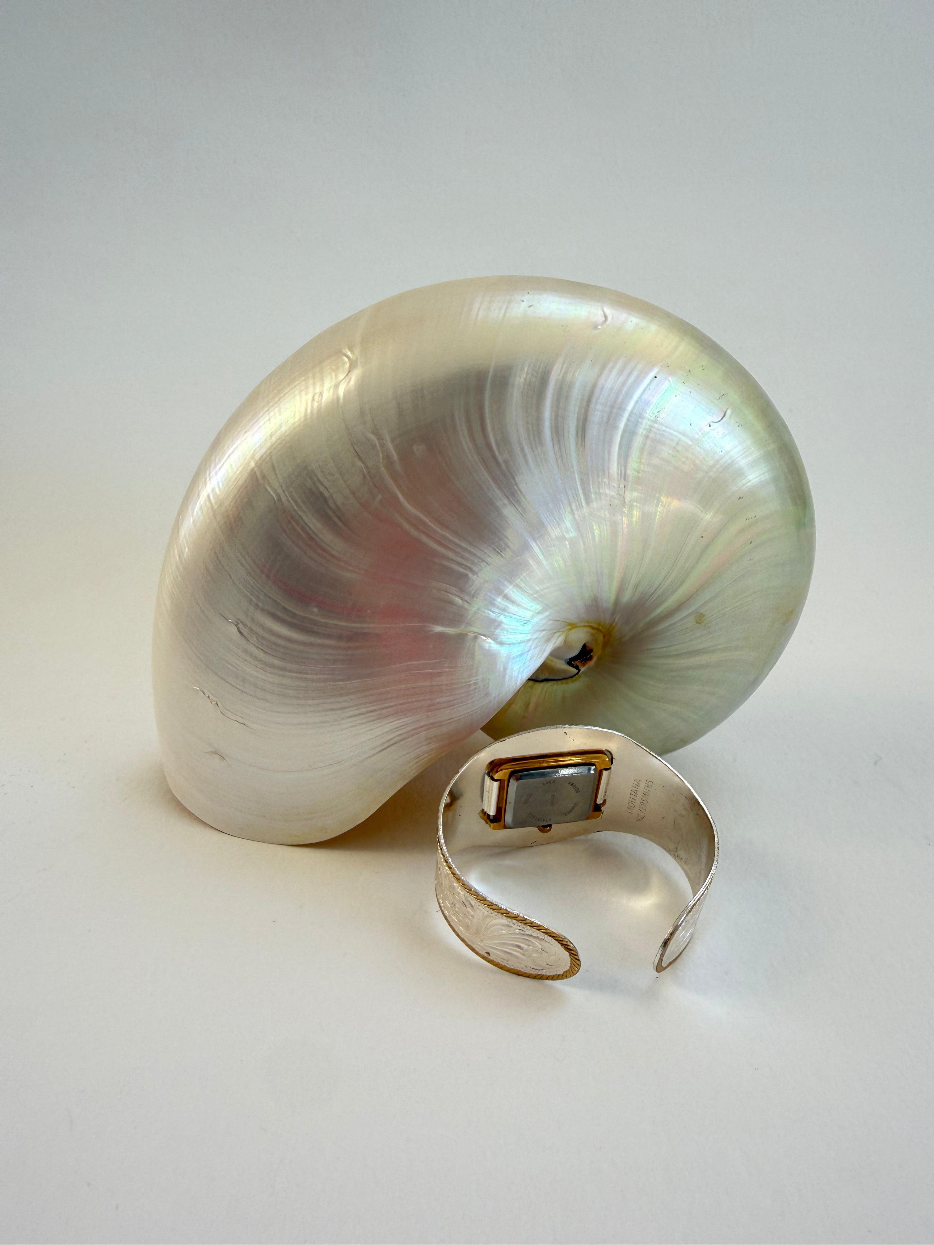 TWO TONED MONTANA WESTERN VINTAGE CUFF WATCH