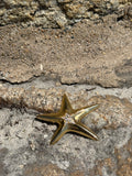 GOLD VINTAGE CENTER CRYSTAL STARFISH BROOCH PIN