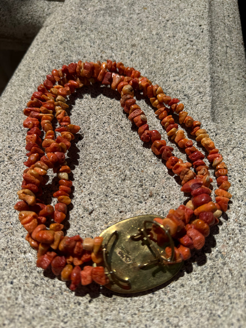 ORANGE SNAKE SKIN NATURAL STONE CHOKER