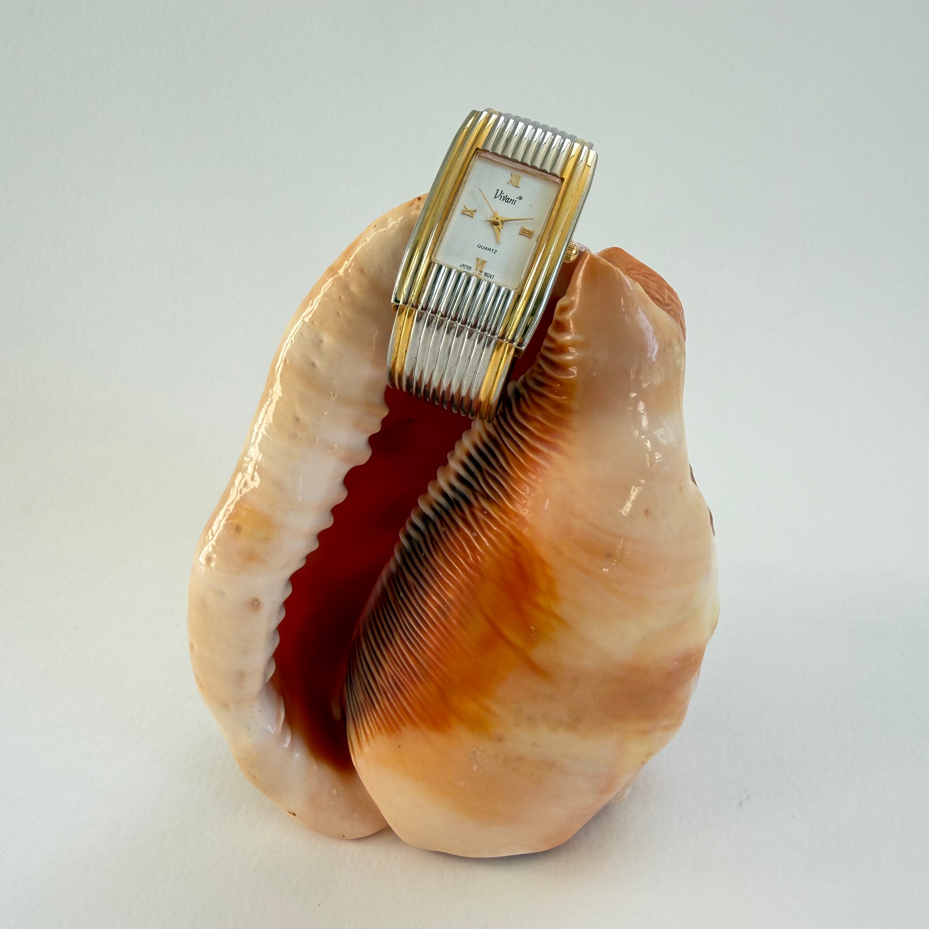 TWO TONE VIVIANI CUFF WRIST WATCH