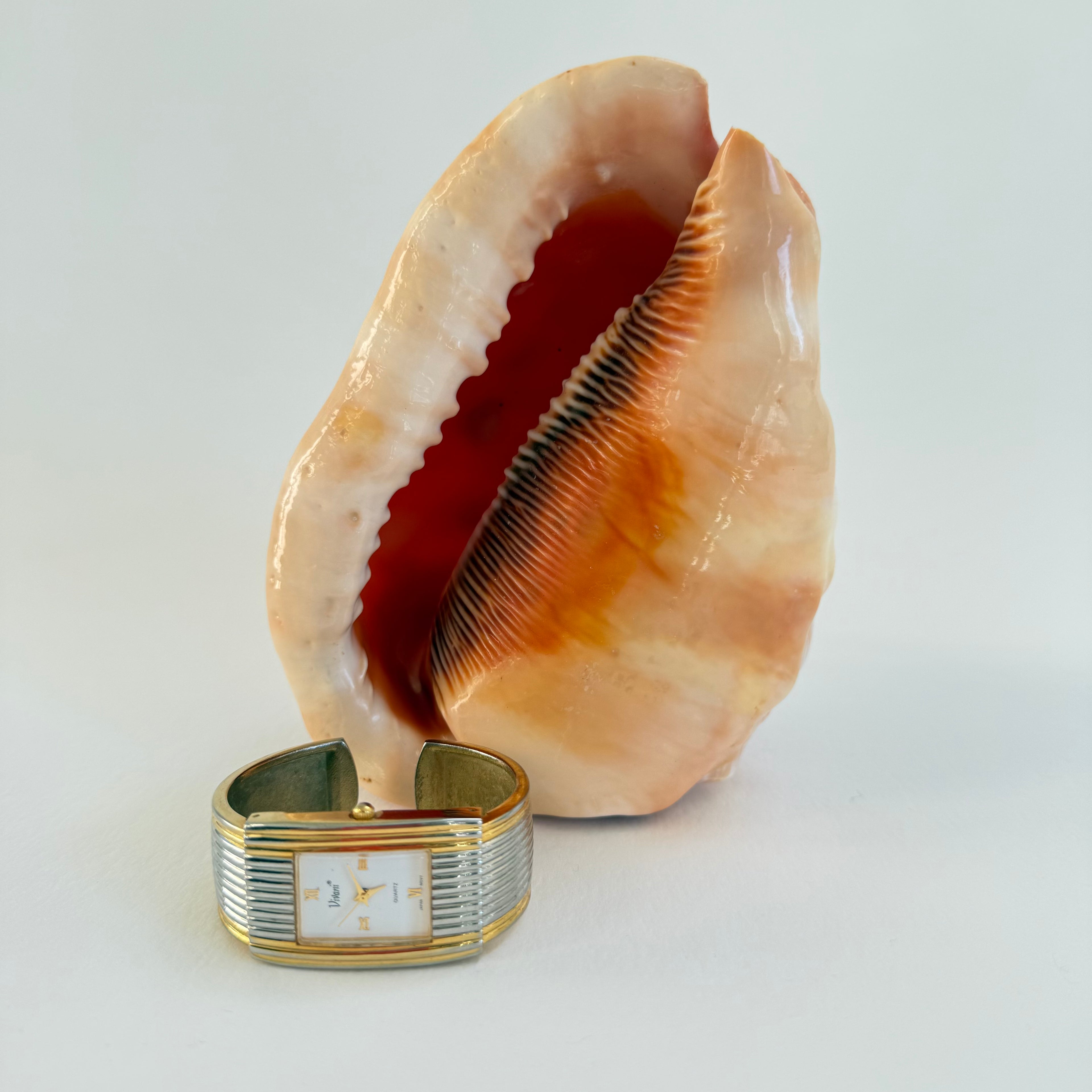 TWO TONE VIVIANI CUFF WRIST WATCH