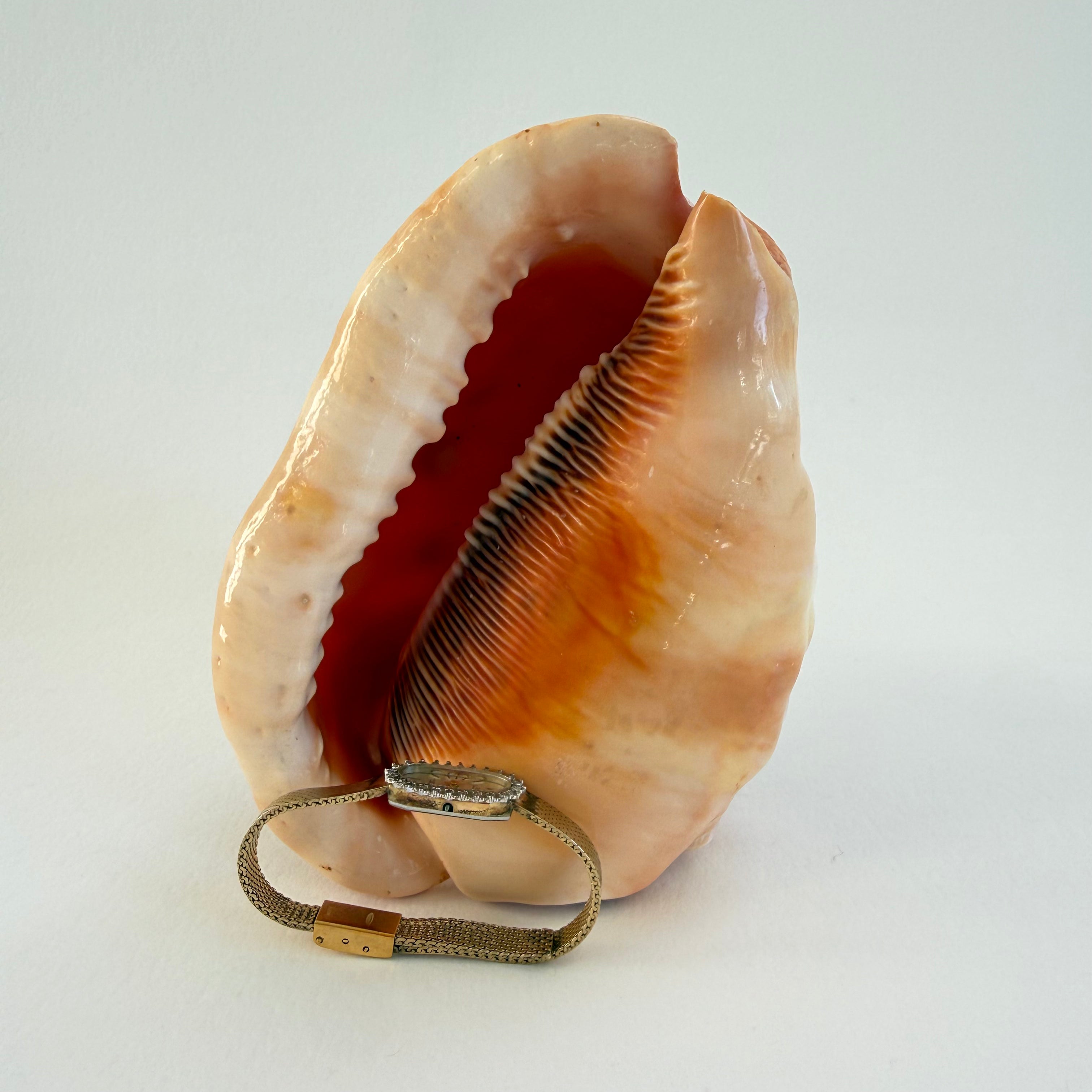 GOLD AND SWAROVSKI CRYSTAL WRIST WATCH