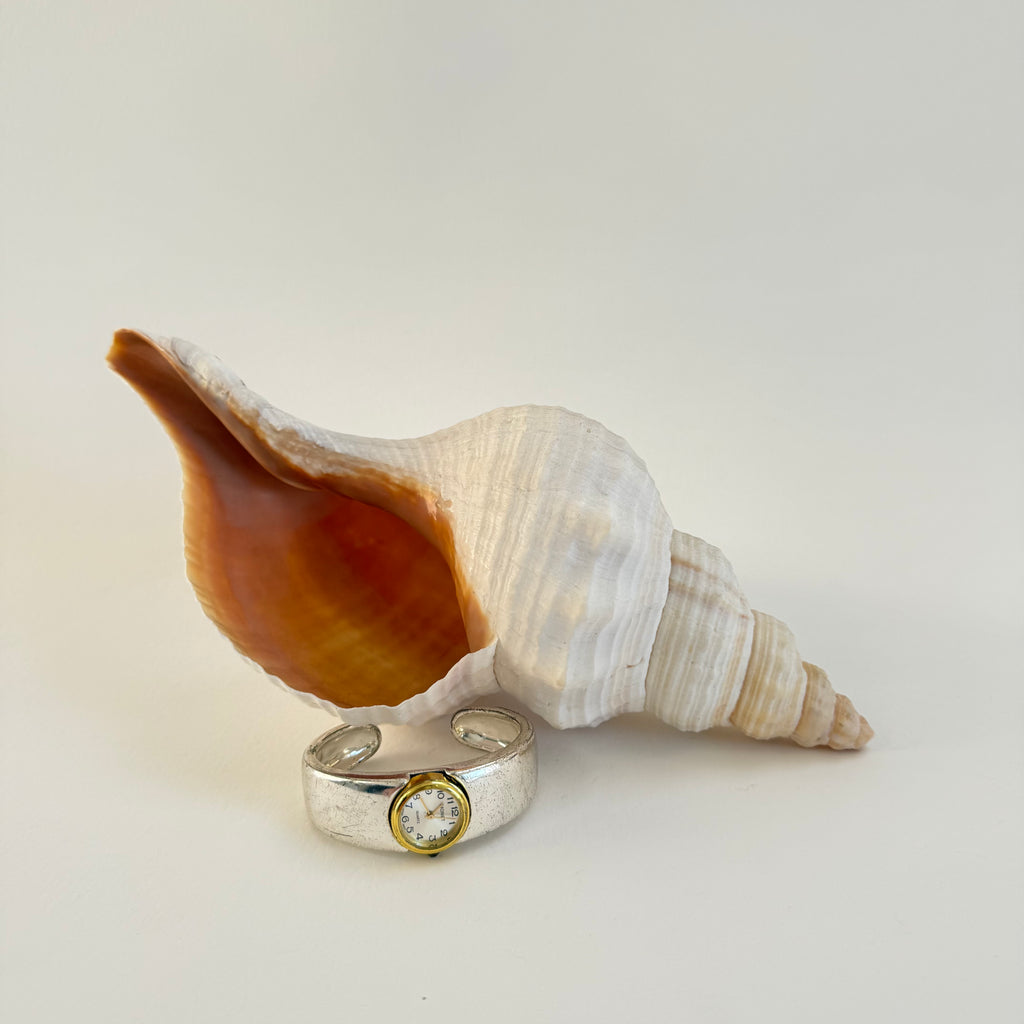 TWO TONED BONE STYLE CUFF WATCH