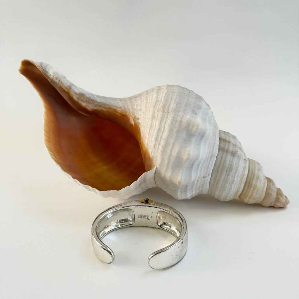 TWO TONED BONE STYLE CUFF WATCH