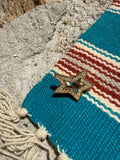 STUDDED EDGE CRYSTAL STAR BROOCH PIN