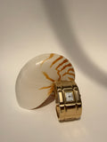 GOLD SQUARE TONAL WIDE CUFF WATCH