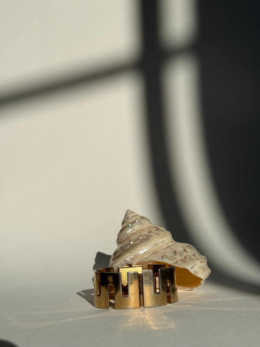 GOLD ANGULAR CUT BANGLE WATCH